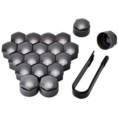 20 Pièces Cache Ecrou pour E90 E92 E39 F10 F30 F31, Roue Hexagonal Protection Couvercle Voitures Jante Boulon Capuchons, Grey 19mm