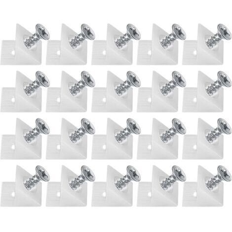 20 Pièces Cales en Plastique pour Meuble Tiroir, Équerre De Fixation, Connecteur Arrière Stabilisateurs, Fond de Tiroir Connecteur avec Vis, pour Réparer Affaissement Étagère Meuble