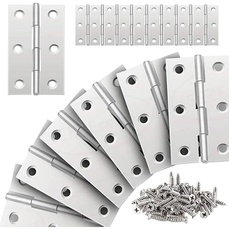 Jusch - 20 Pièces Charniere Inox Charniere Porte Placard Pliant Plate Charnière 66 38mm pour La Maison Meubles Matériel Armoire Garde Porte Tiroir