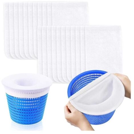 20 pièces Chaussettes de Skimmer pour Piscine, Filtre Skimmer, Chaussette Filtrante Réutilisable - wj