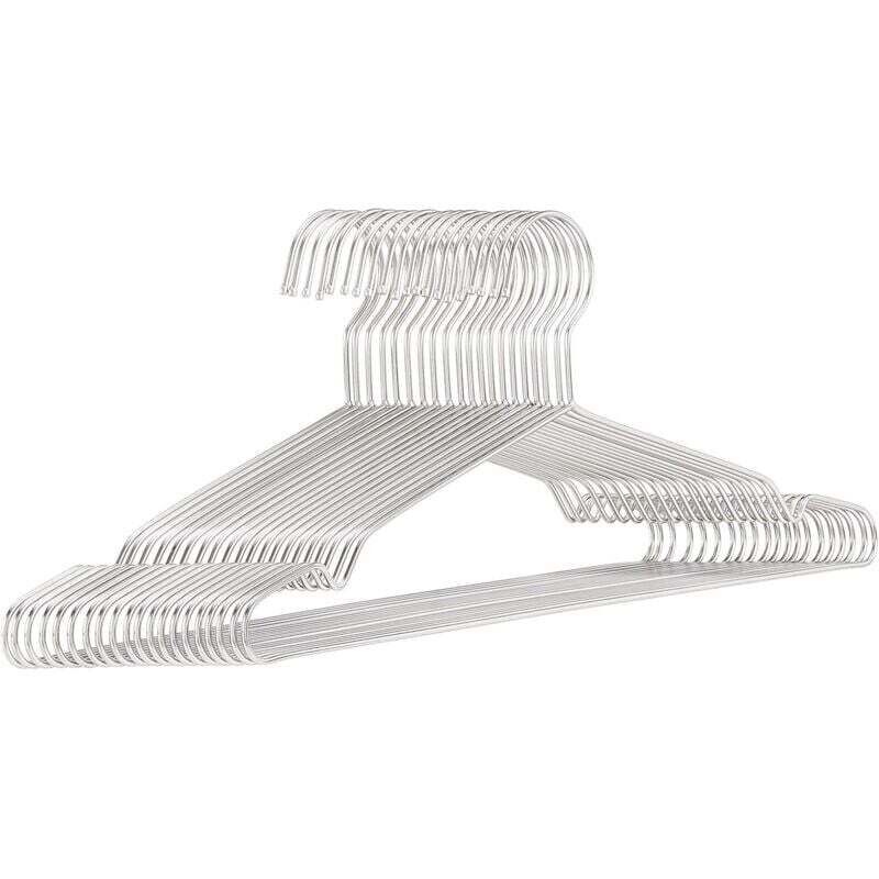 20 pièces, cintre solide de 3,2 mm de diamètre, cintre en acier inoxydable de 40 cm de long, chromé