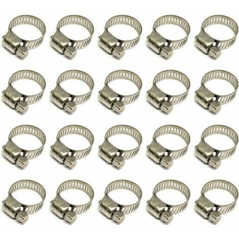 20 Pièces Collier De Serrage Tuyau, Collier De Serrage Tuyau Réglable 10-16mm, 304 Collier De Serrage Inox, Collier Serrage Métallique, Pour Tuyau, Home Gaz,  Tuyau D'eau, Câble, Robinet, Etc z