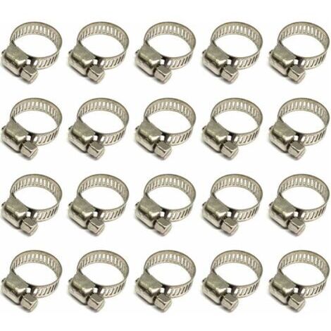 20 Pièces Collier De Serrage Tuyau, Collier De Serrage Tuyau Réglable 12-20mm, 304 Collier De Serrage Inox, Collier Serrage Métallique, Pour Tuyau, Home Gaz, Famille Tuyau D'eau, Câble, Robin