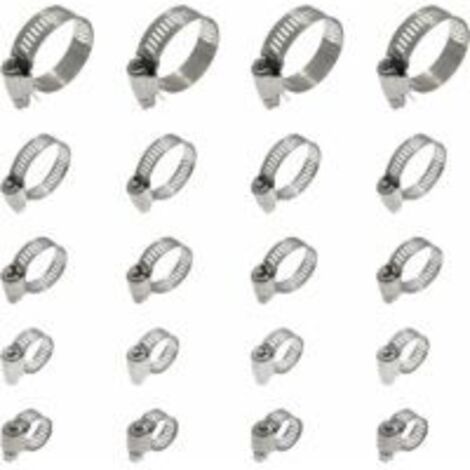 20 Pièces Collier De Serrage Tuyau, Collier De Serrage Tuyau Réglable 16-25mm, 304 Collier De Serrage Inox, Collier Serrage Métallique, Pour Tuyau, Home Gaz, Famille Tuyau D'eau, Câble, Robinet, Etc z