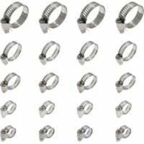 20 Pièces Collier De Serrage Tuyau, Collier De Serrage Tuyau Réglable 16-25mm, 304 Collier De Serrage Inox, Collier Serrage Métallique, Pour Tuyau, Home Gaz, Famille Tuyau D'eau, Câble, Robinet, Etc z