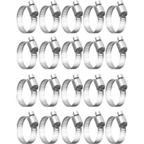 20 Pièces Collier De Serrage Tuyau, Collier De Serrage Tuyau Réglable 32-50mm, 304 Collier De Serrage Inox, Collier Serrage Métallique, Pour Tuyau, Home Gaz, Famille Tuyau D'eau, Câble, Robin--
