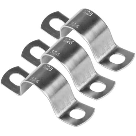 20 Pièces Colliers de Serrage en U 25 mm, U-Collier Tuyau à Deux Trous Acier Inoxydable pour Tuyaux d'Eau Câbles, Serrages Fixations Ø mm -