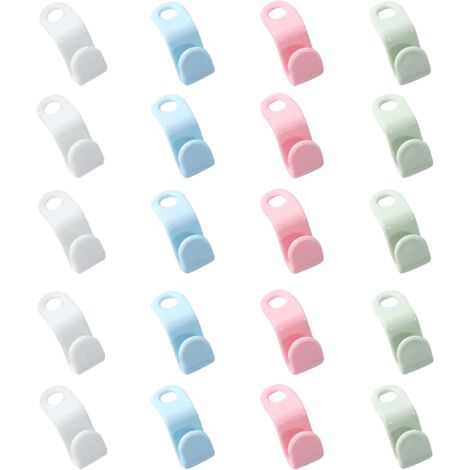 20 Pieces Connect Hangers High Quality Hooks Connector for Closet Wardrobe Clothes Hook Organizer Closet Organizer for Wardrobes, Bedrooms, Bathrooms, Space Saving