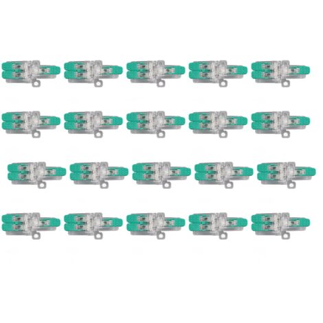 20 Pièces Connecteur à Levier 1 Entrée 2 Sorties pour Câbles 0.5‑6mm², 41A 450V, Jonction Électrique Rapide