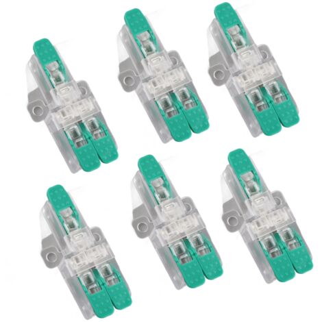 20 Pièces Connecteur à Levier 1 Entrée 2 Sorties pour Câbles 0.5‑6mm², 41A 450V, Jonction Électrique Rapide