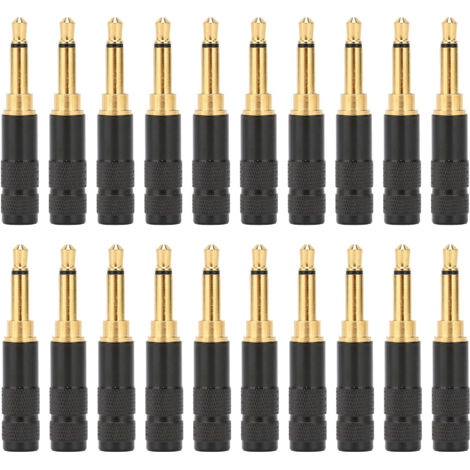 20 Pièces Connecteur Jack Mono Mâle 3.5mm pour Réparation Câble Audio HIFI