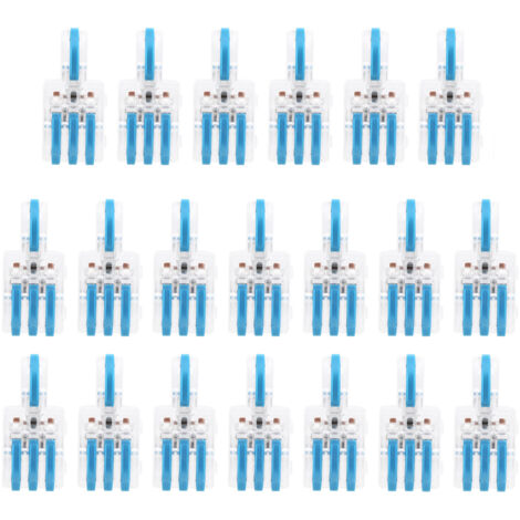 20 Pièces Connecteur SPL Type Presse, Jonction en T 1 entrée 3 sorties pour Câbles Électriques (Bleu)