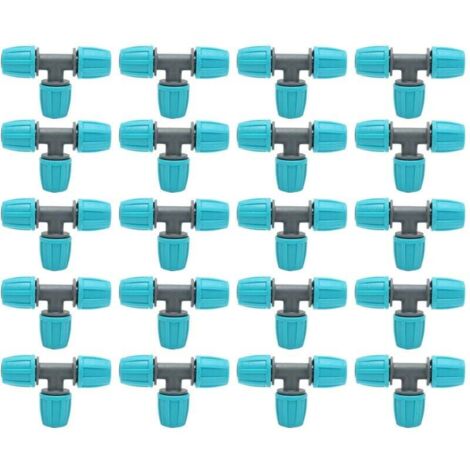 20 Pièces Connecteur Té Irrigation 16mm Polyéthylène Pour Serre Jardin Agricole