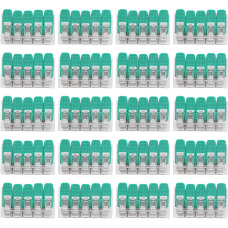 20 Pièces Connecteurs Électriques Rapides sans Vis pour Câblage Luminaires Fournitures Industrielles Vert PCT‑665