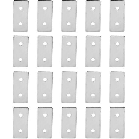 20 pièces Connecteurs Plats en Acier Carbone pour Assemblages de Profilés Aluminium 2860 - Plaques de Jonction Rigides