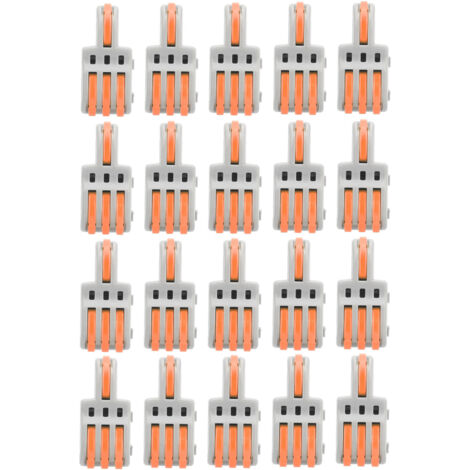 20 Pièces Connecteurs Rapides SPLF13, 1 Entrée 3 Sorties, Diviseur de Câble pour Éclairage et Moteurs 250V (Orange)