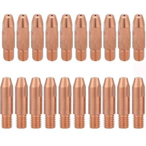 20 Pièces Conseil de Contact 1,2 mm M6 Embout de Contact en Cuivre Buse de Tube Contact M6 pour Chalumeau 24KD MIG/MAG(1,2 mm)