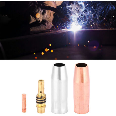 20 pièces consommables torche soudure MIG 15AK, buses gaz et porte-électrodes en cuivre/laiton pour fils 0.8mm et 1.2mm
