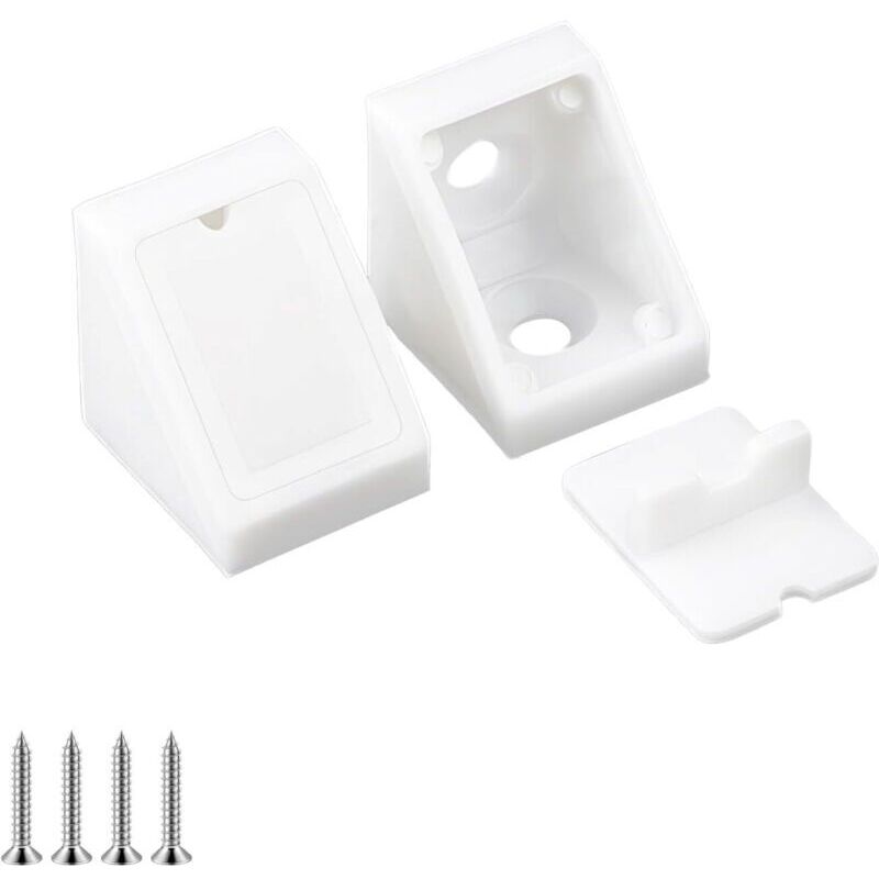 20 Pieces Corner Shelf Supports, Plastic Corner Brackets, Furniture Connectors, with Screws, Shelf Brackets, Corner Connector