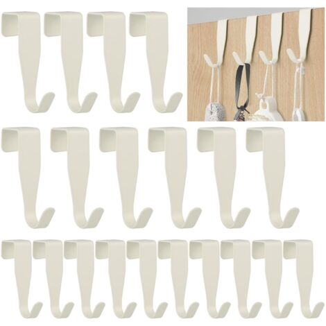 20 Pièces Crochet Porte, Porte Manteau Porte Sans Percage en Acier Inoxydable avec Forte Capacité de Charge, Patere Porte Blanc, Crochet de Porte pour la Porte de Garde Robe et la Porte de Chambre