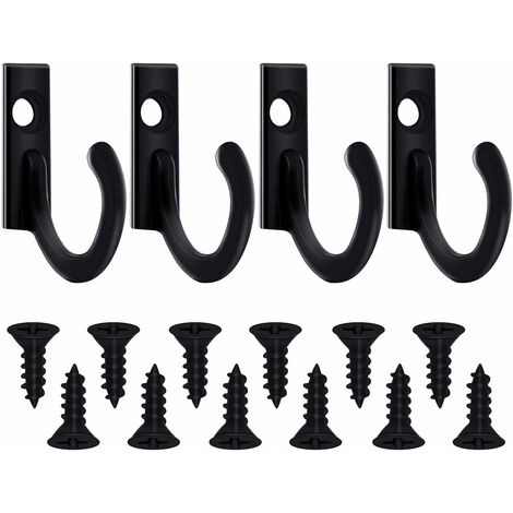 20 Pièces Crochet Simple Murale Crochets de Robe Crochets à Manteau et Vis pour Clé Suspendue Crochets Bijoux (Noir)，Starlight