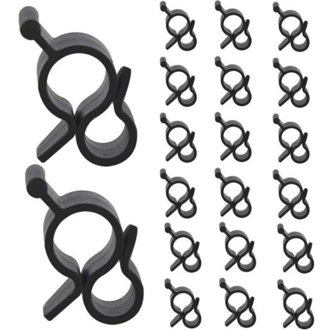 20 Pièces Crochets pour auvent de VR, Crochets de gouttière Noirs Clips de cantonnière pour auvent de Camping pour accrocher Une Bande Lumineuse LED, des câbles, des guirlandes Lumineuses