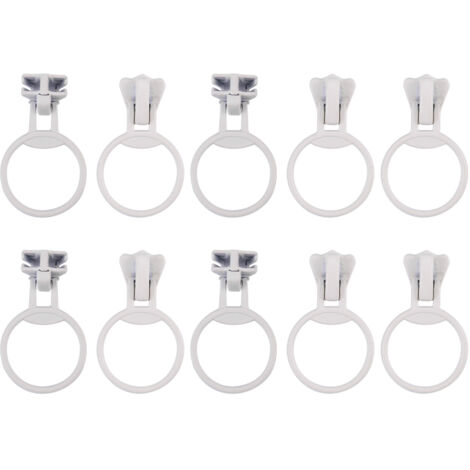 20 pièces Curseurs de Fermeture Éclair Métal Alloy Taille 5, Anneau Circulaire Attache, Kit de Réparation Blanc