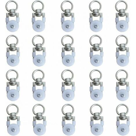 20 pieces curtain track rollers, track rollers, curtain rod rollers, low noise pulley, double roller for window curtain tracks, for window curtain tracks YMYNY