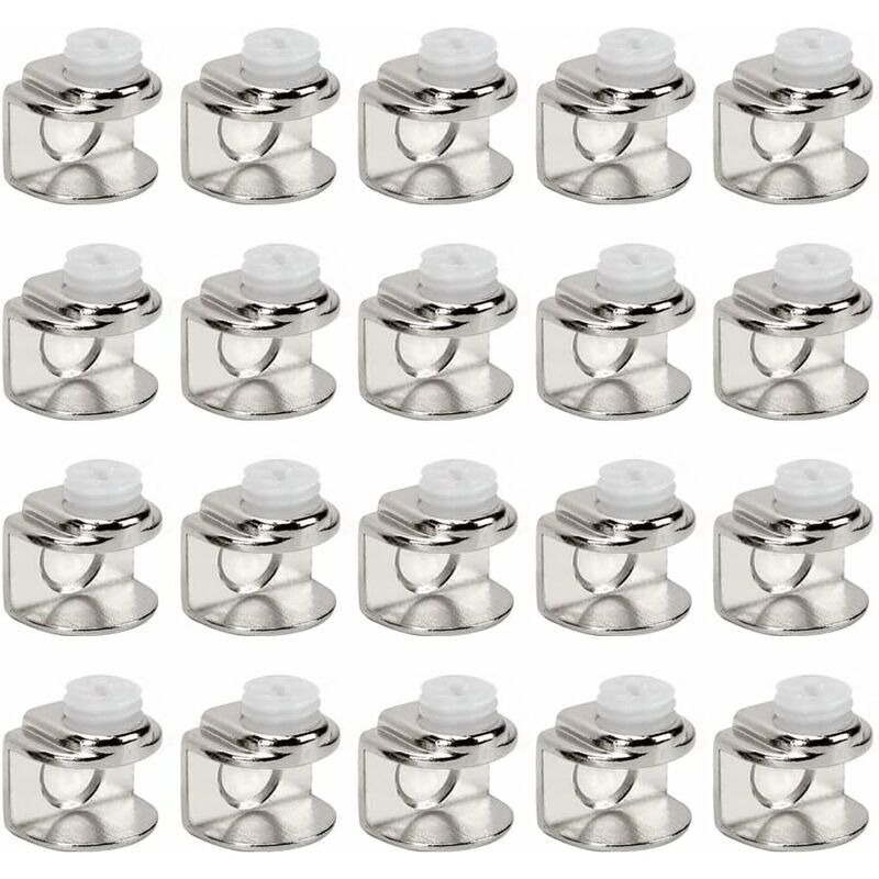 20 Pièces de pinces à verre,support etagere verre,Fixations Réglable Support peuvent installer de verre de 4 à 9 mm d'épaisseur
