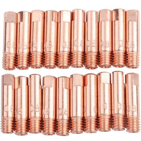 20 pièces de pointe de contact en cuivre pour consommables de torche de soudage 15AK MIG/MAG (0,8 mm)