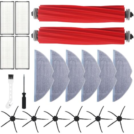 20 Pièces De Rechange Pour Roborock S7, 2 Brosses Principales, 6 Serpillières, 4 Filtres, 6 Brosses Latérales