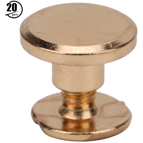 20 Pièces de Rivets en Laiton pour Reliure de Carnets, Vis de Connexion Dorées pour Ceintures de Registre