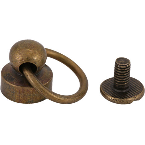 20 pièces de rivets métalliques en cuir avec anneaux pour décoration de sacs et étuis de téléphone (bronze, vis à fente)