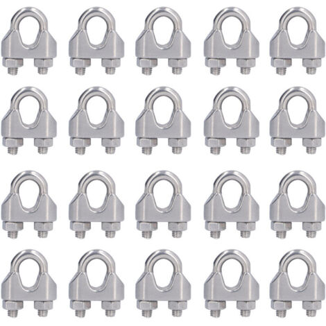 20 Pièces de Serre-Câble en Acier Inoxydable, Rondelles de Câble M5 (5mm) pour Élingues et Accastillage