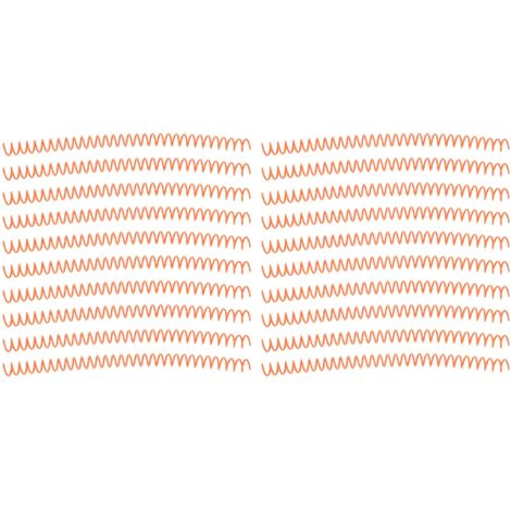 20 Pièces de Spirale de Reliure Grande Capacité, Peigne de Dos 30 Trous, Diamètre 13mm, Kit Complet Orange
