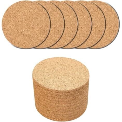 INEASICER 20 Pièces Dessous de Plat Dessous de Verre Ronds en Liège Dessous de Plat en Liège Dessous de Plat en Verre pour la Bar Restaurants Maison Bureau