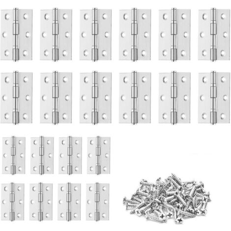 20 Pieces Door Hinge, Stainless Steel Hinge, Invisible Hinge, for Cupboard Doors/Small Doors/Drawers/Windows/Pianos/Jewelry Boxes, Home Furniture Hardware - RAPANDA