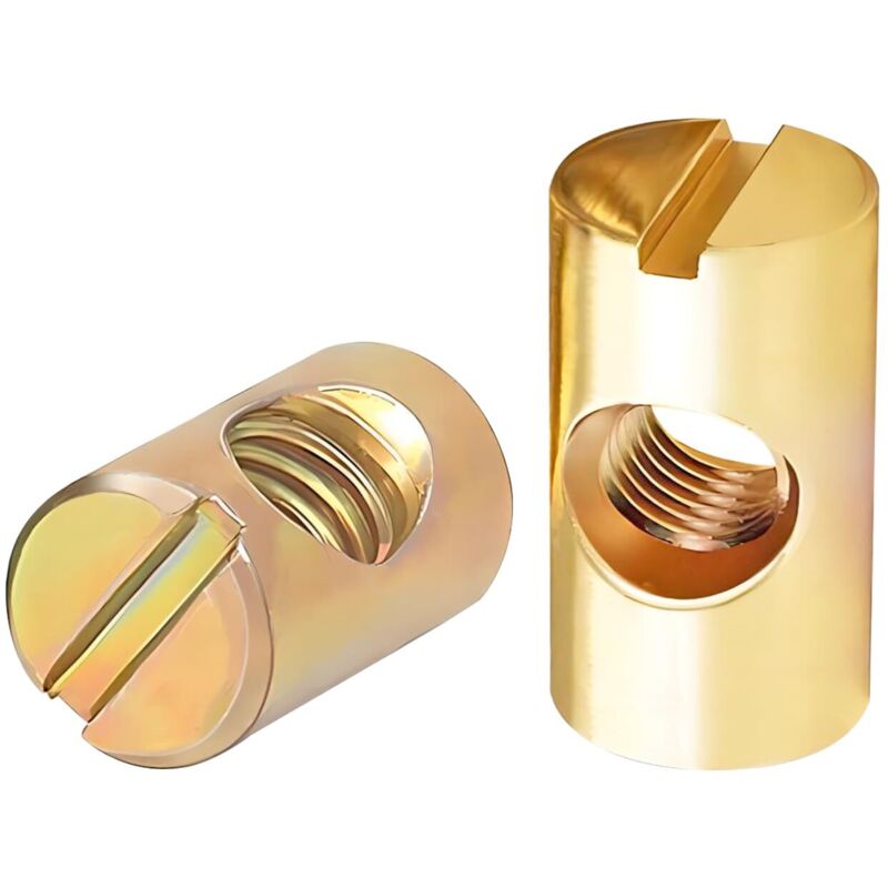 20 Pièces Écrou Cylindrique, M8 x 20mm Boulon de Meubles Fendue, Écrous de Baril en Acier Au Carbone Zinguée, pour Meubles
