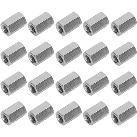 20 Pièces Écrous d'Accouplement Hexagonaux Acier Inoxydable 304 pour Jonction de Tiges Filetées Boulons Vis