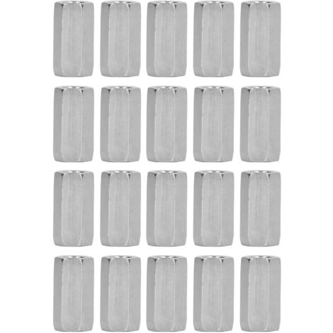 20 Pièces Écrous d'Accouplement Hexagonaux M6 Acier Inoxydable Résistants à la Rouille Kit de Raccord Argenté