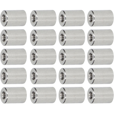 20 Pièces Écrous de Jonction pour Tiges Filetées en Acier Inoxydable 304 M5, Longueur 16mm