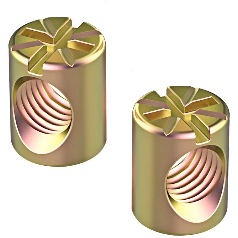20 Pièces Écrous Transversaux M6 x 10mm Écrou Cylindrique, Écrou Cylindrique Symétrique à Goujon Croisé Goupille, pour Meubles, Chaises, Lits