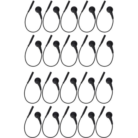 20 pièces Électrodes Fils Bouton Type Court Cuivre Rond Connecteur Adaptateur pour Appareil TENS 15cm
