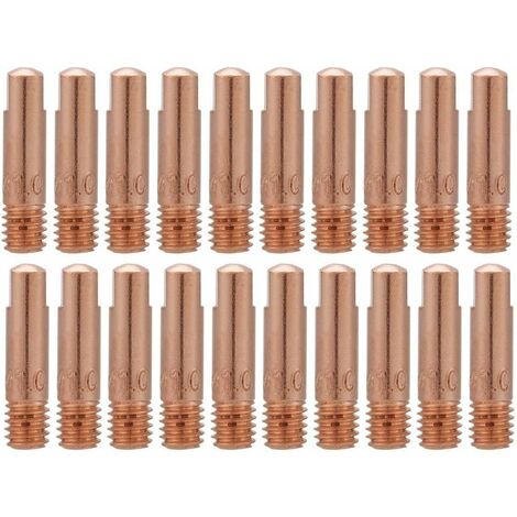 20 pièces Embout de contact en cuivre pour consommables de torche de soudage 15AK MIG/MAG 1.0mm -Versailles
