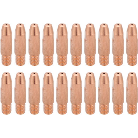 20 Pièces Embouts de Contact Cuivre M6 pour Torche de Soudage Binzel 24KD MIG/MAG (0.8mm)