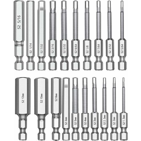 20 Pièces Embouts Longs Tournevis Torx, 60 mm Long Embout Torx Creux, Tige Hexagonale de 1/4, Bits de Tournevis, Embouts Magnétiques S2 Pour Les Tournevis électriques