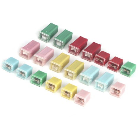 20 pièces ensemble de fusibles Rectangle fusible de tableau de bord 20A 30A 40A 50A 60A pour voiture japon et états-unis