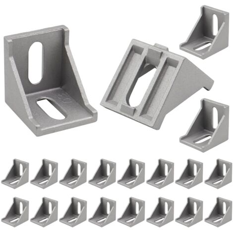 20 Pièces Entretoises de Grille Profil en Aluminium, 40 × 40 Raccord D'angle, Support D'angle Convient aux Profils de Pilier, Fraiseuses CNC, Imprimantes 3D, Projets de Bricolage