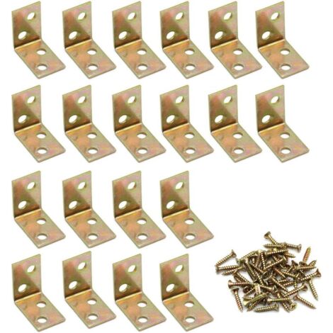 20 Pièces Équerres d'Assemblage à Angle Droit, Connecteurs en Bois pour Étagères, Placards et Cloisons (23 x 23 x 32 mm)