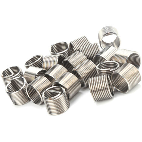 20 Pièces Filetage Hélicoïdal Insert en Acier Inoxydable Kit de Réparation Douille M14x1.5